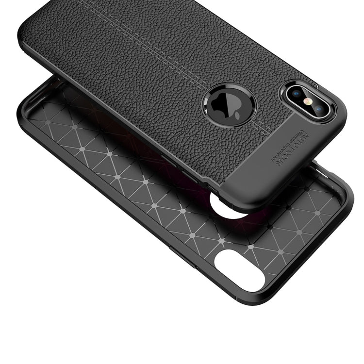 適用於iPhone XS Max 荔枝紋TPU保護殼