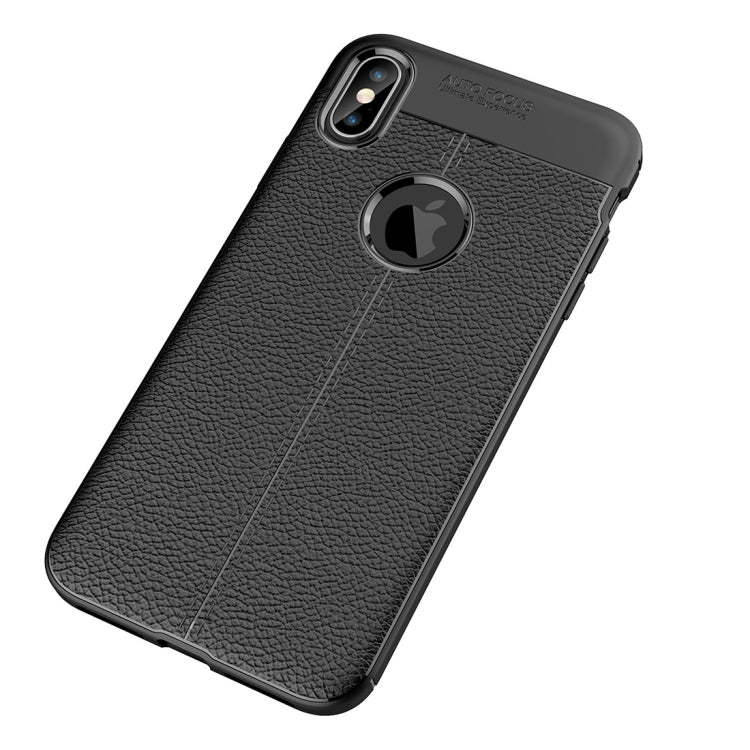 適用於iPhone XS Max 荔枝紋TPU保護殼