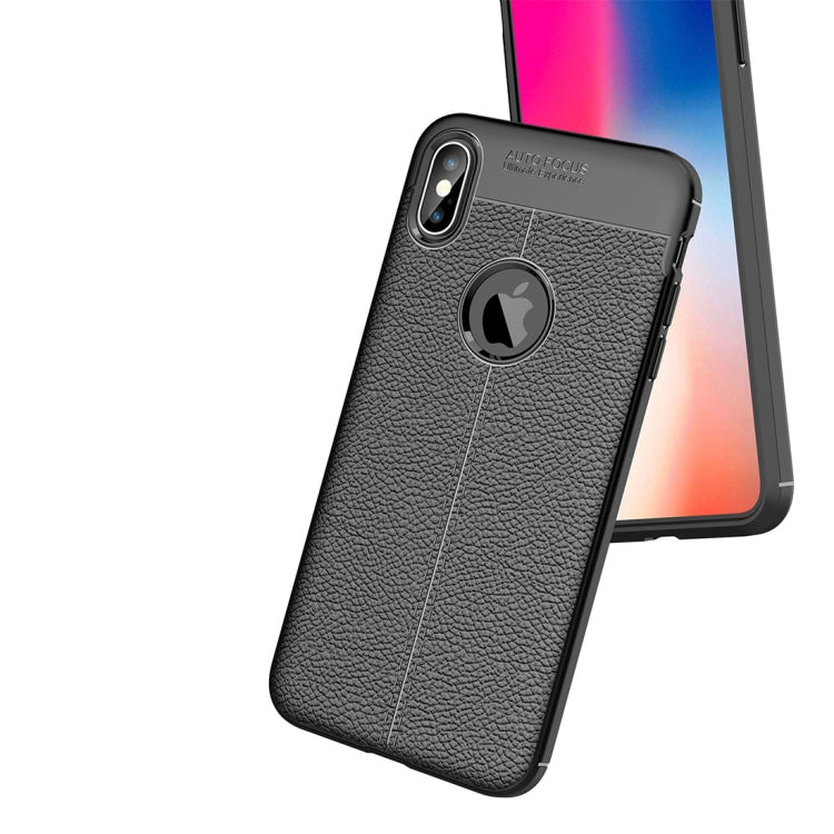 適用於iPhone XS Max 荔枝紋TPU保護殼
