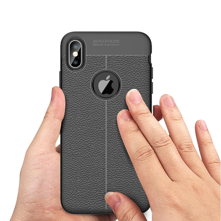 適用於iPhone XS Max 荔枝紋TPU保護殼