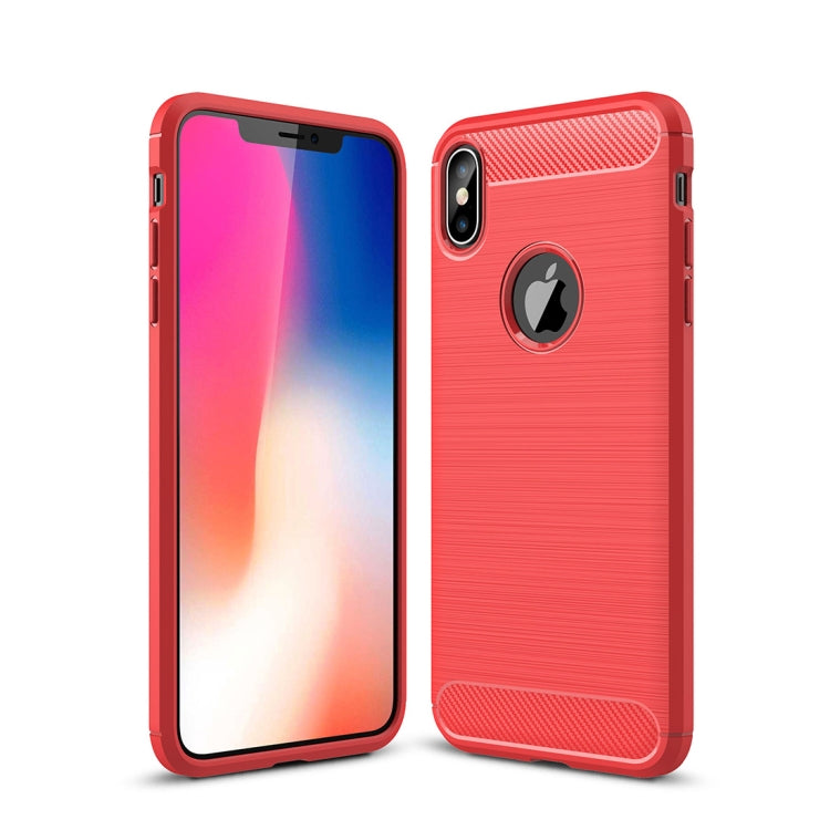 適用於iPhone XS Max 防滑拉絲碳纖維紋軟TPU保護殼