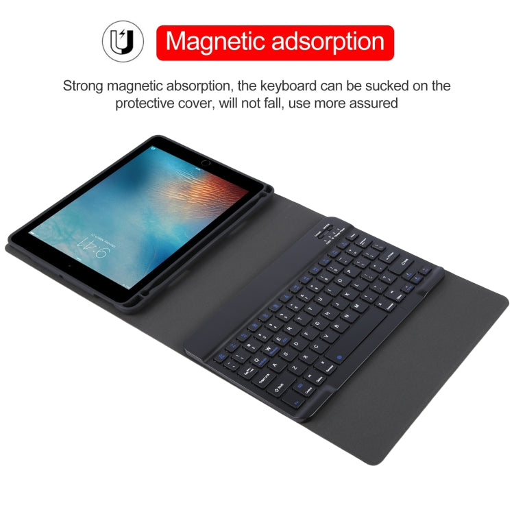 For iPad Pro 9.7 / 9.7 inch 2017 / 9.7 2018 / Air / Air 2 IP071 Separable ABS Smart Bluetooth Keyboard + Litchi Texture Horizontal Flip Leather Tablet Case