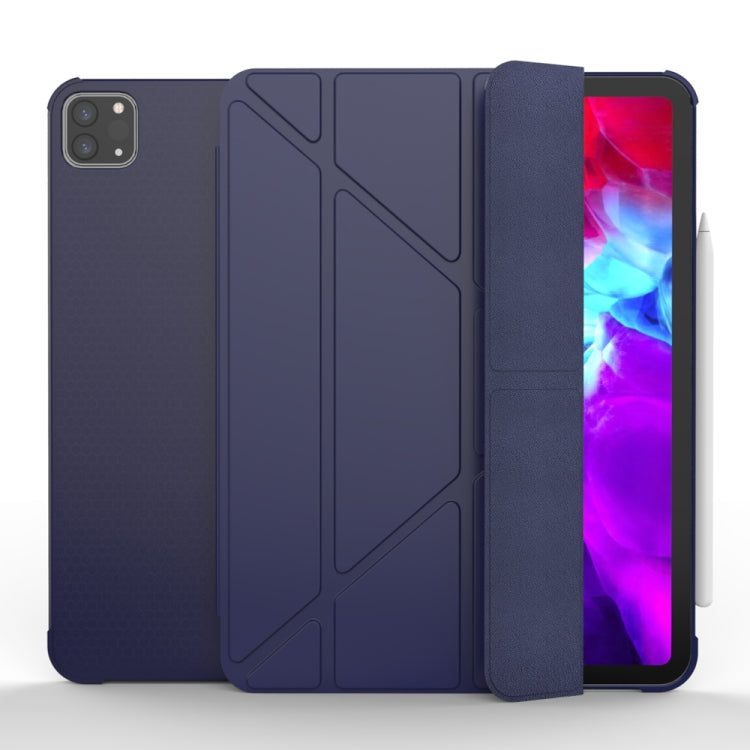 適用於iPad Pro 11 2022 / 2021 / 2020 / 2018 多折防摔半貼TPU保護套  帶支架&筆槽