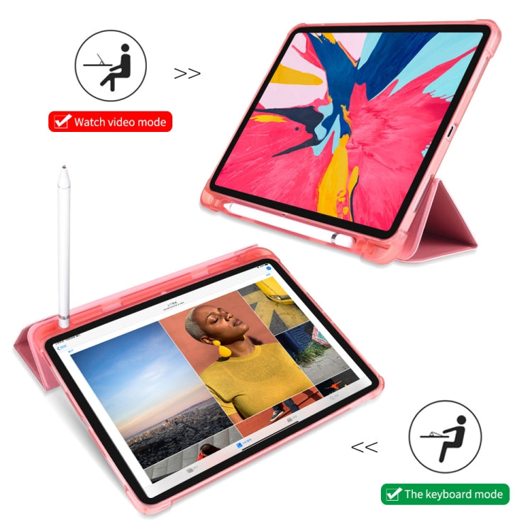 適用於iPad Pro 11英寸 2018 / 2020 三折防摔半貼TPU保護套  帶支架&筆槽