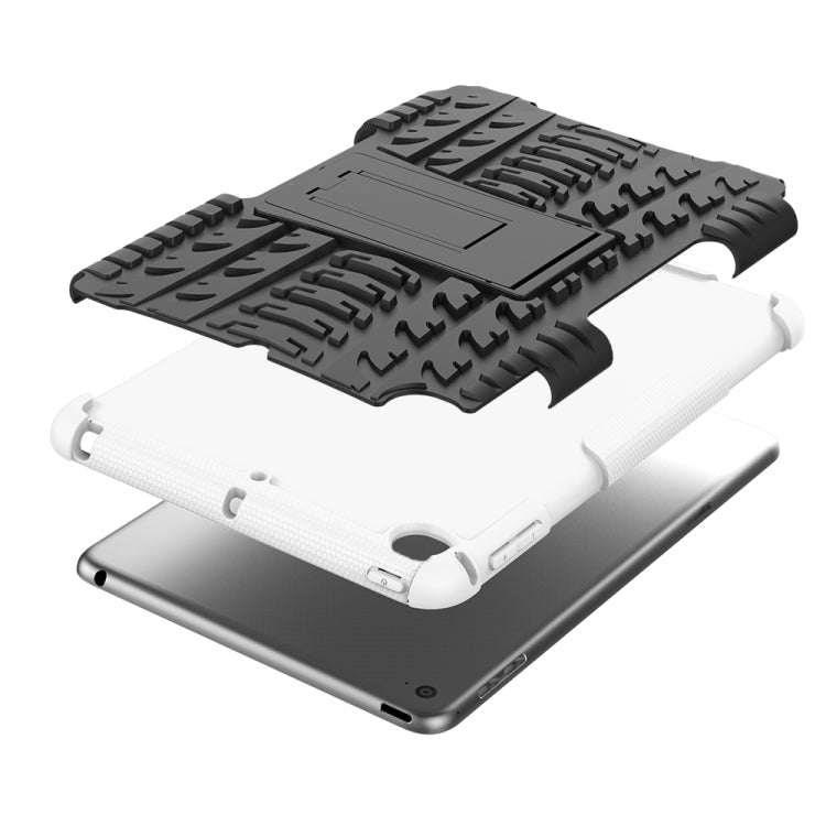 適用於iPad Mini 2019 炫彩輪胎紋TPU+PC防摔平板保護殼 帶支架