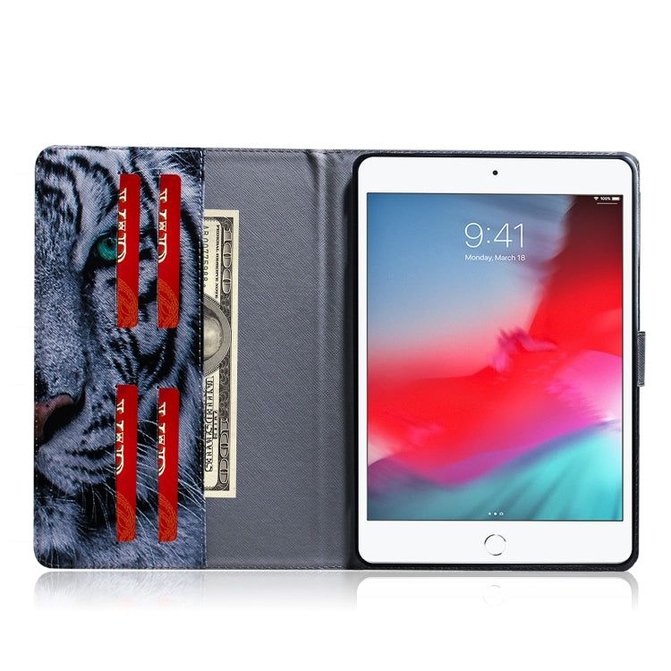 適用於iPad Mini  / 4 / 3 / 2 / 1 老虎圖案左右翻蓋皮套 帶支架&卡槽&錢包