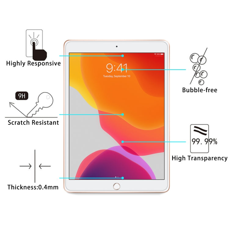 2片裝 適用於iPad 10.2 2021 / 2020 / 2019 9H直邊防爆鋼化膜