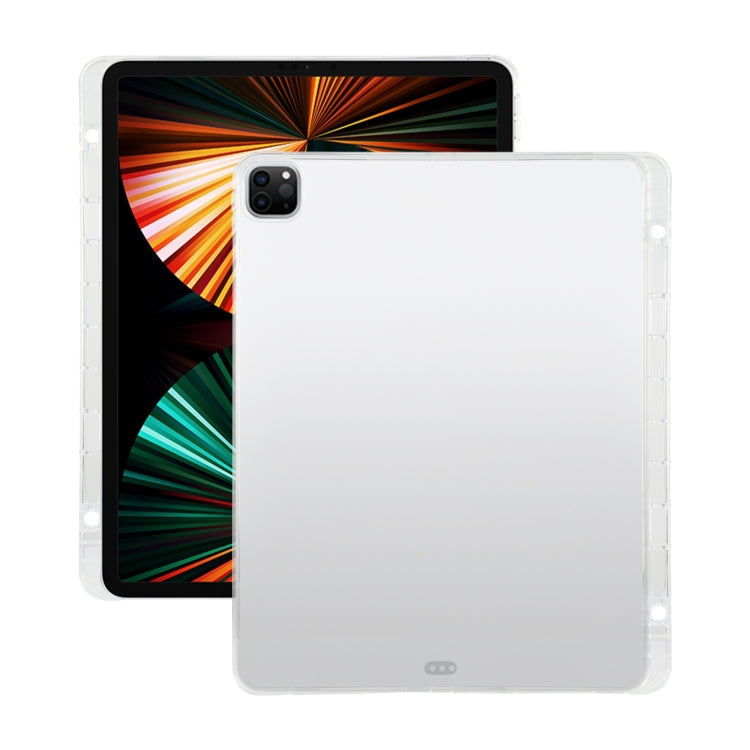 For iPad Pro 12.9 2022 / 2021 Transparent All-inclusive TPU Silicone Anti-drop Protective Tablet Case with Pen Slot, For iPad Pro 12.9 2022 / 2021