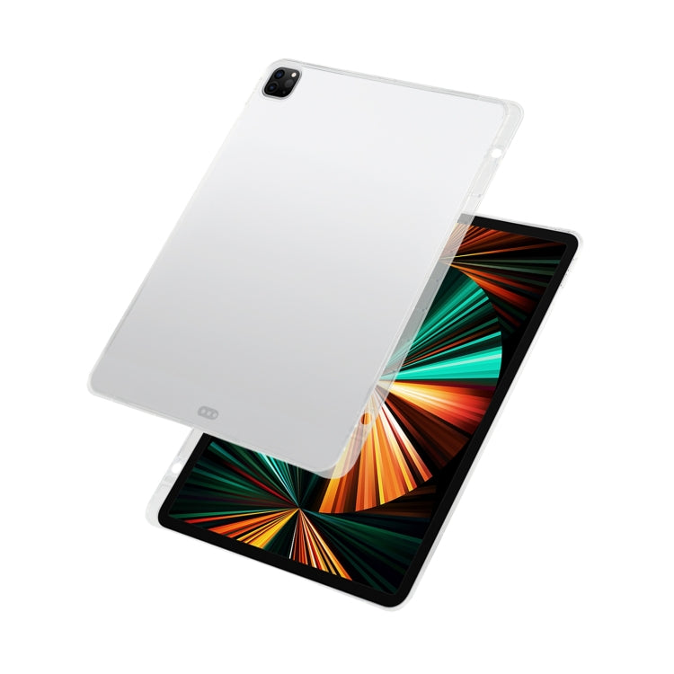 For iPad Pro 12.9 2022 / 2021 Transparent All-inclusive TPU Silicone Anti-drop Protective Tablet Case with Pen Slot, For iPad Pro 12.9 2022 / 2021