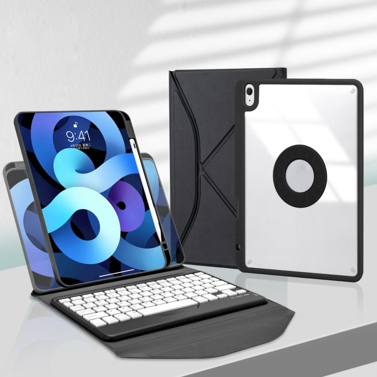 Z102B 上筆槽三角形后支撐透明殼藍牙鍵盤皮套 適用於iPad 10.2 2021/2020/2019