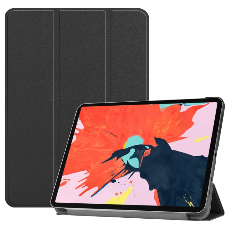 Custer Texture Horizontal Flip PU Leather Case for iPad Air 13 2024 / iPad Pro 12.9 inch (2018), with Three-folding Holder & Sleep / Wake-up Function