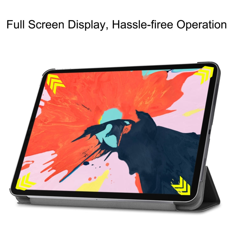 Custer Texture Horizontal Flip PU Leather Case for iPad Air 13 2024 / iPad Pro 12.9 inch (2018), with Three-folding Holder & Sleep / Wake-up Function