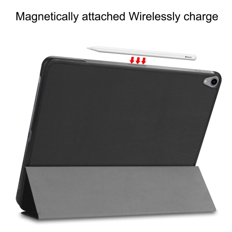 Custer Texture Horizontal Flip PU Leather Case for iPad Air 13 2024 / iPad Pro 12.9 inch (2018), with Three-folding Holder & Sleep / Wake-up Function