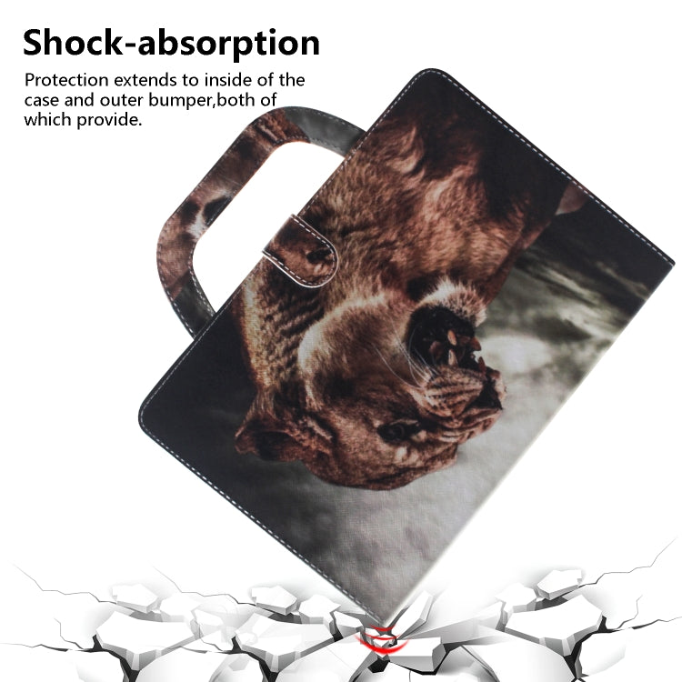 適用於iPad Mini / Mini 1 / 2 / 3 / 4 雄獅圖案左右翻蓋皮套 帶支架&卡槽&錢包