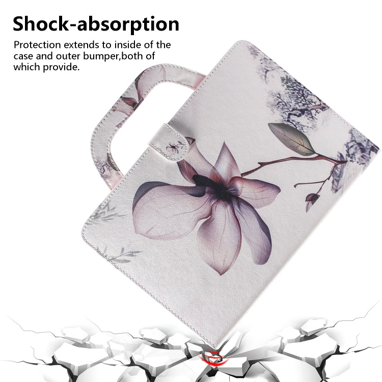 適用於iPad Pro 11 Inch  木蘭花圖案左右翻蓋皮套 帶支架&卡槽&錢包