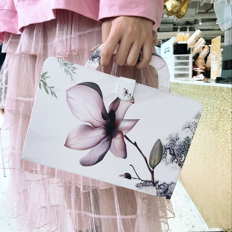 適用於iPad Pro 11 Inch  木蘭花圖案左右翻蓋皮套 帶支架&卡槽&錢包