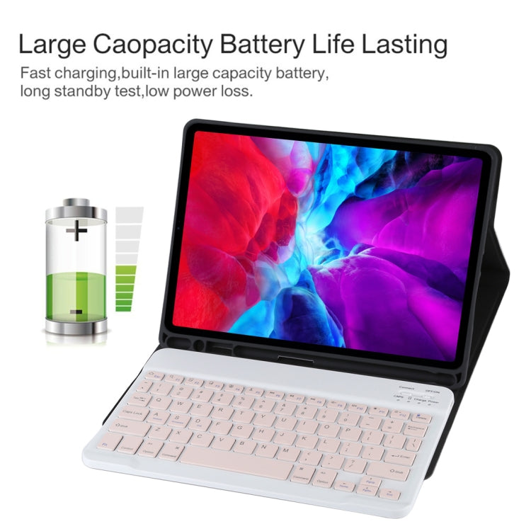 TG11B 適用於 iPad Pro 11 inch  可分體藍牙鍵盤+超纖皮革平板鍵盤皮套 帶筆槽&支架 粉色鍵盤