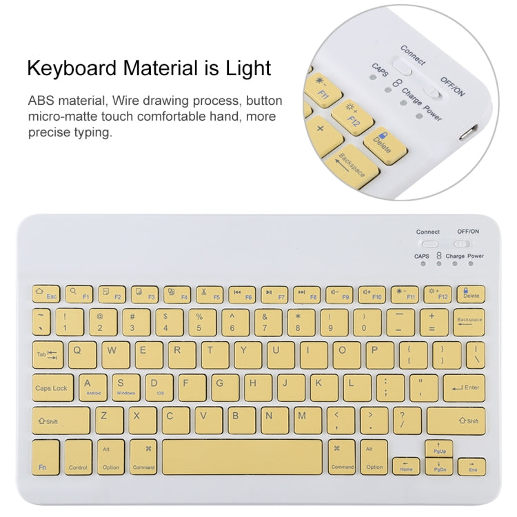 TG11B 適用於 iPad Pro 11 inch  可分體藍牙鍵盤+超纖皮革平板鍵盤皮套 帶筆槽&支架 黃色鍵盤