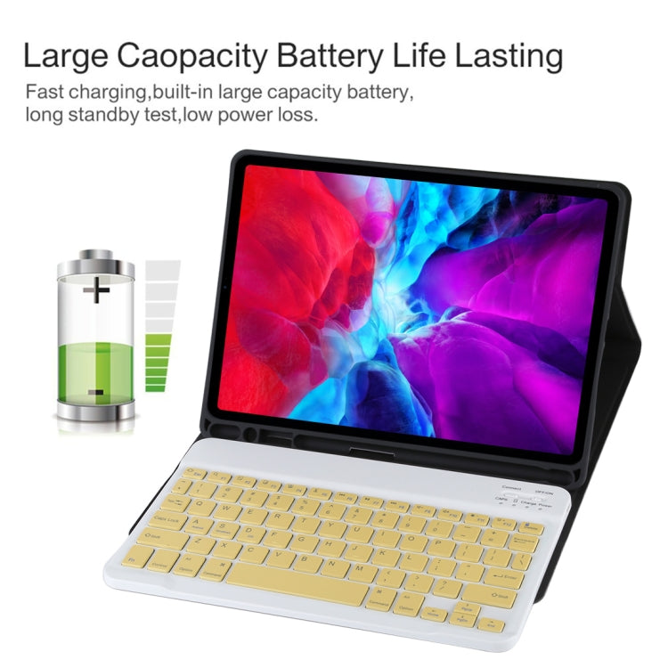 TG11B 適用於 iPad Pro 11 inch  可分體藍牙鍵盤+超纖皮革平板鍵盤皮套 帶筆槽&支架 黃色鍵盤