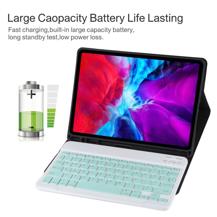 TG11B 適用於 iPad Pro 11 inch  可分體藍牙鍵盤+超纖皮革平板鍵盤皮套 帶筆槽&支架 綠色鍵盤