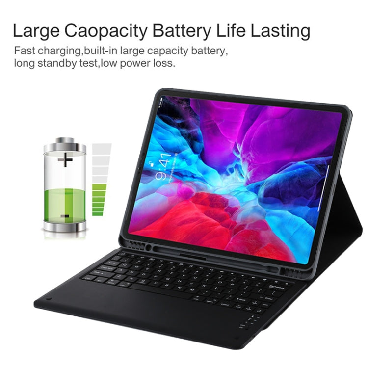 T129 適用於iPad Pro 12.9 inch  可分體藍牙鍵盤超纖皮革平板鍵盤皮套帶支架 黑色鍵盤