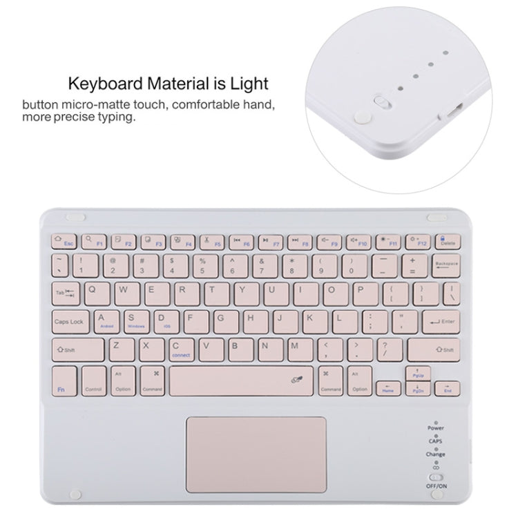 TG11BC 適用於 iPad Pro 11 inch  可分體藍牙鍵盤超纖皮革平板鍵盤皮套 帶觸摸板&筆槽&支架 粉色鍵盤