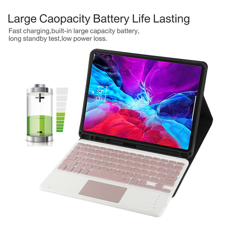 TG11BC 適用於 iPad Pro 11 inch  可分體藍牙鍵盤超纖皮革平板鍵盤皮套 帶觸摸板&筆槽&支架 粉色鍵盤