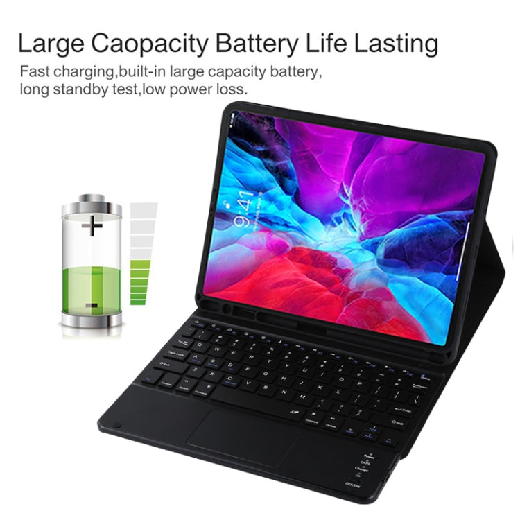 TG11BC 適用於 iPad Pro 11 inch  可分體藍牙鍵盤超纖皮革平板鍵盤皮套 帶觸摸板&筆槽&支架 黑色鍵盤
