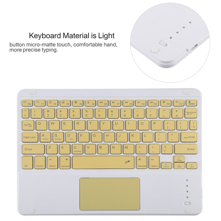 TG11BC 適用於 iPad Pro 11 inch  可分體藍牙鍵盤超纖皮革平板鍵盤皮套 帶觸摸板&筆槽&支架 黃色鍵盤