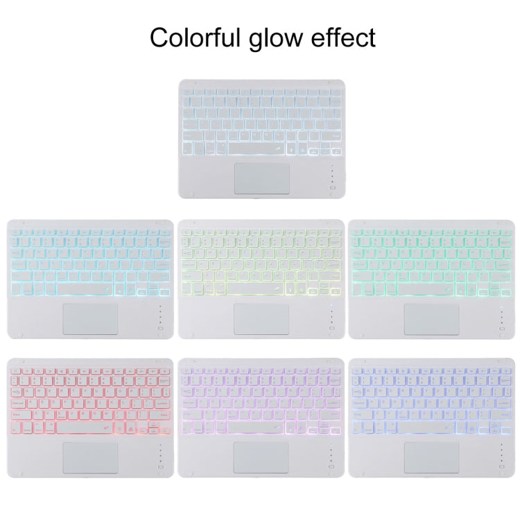 TG11BCS 適用於 iPad Pro 11 inch  可分體藍牙鍵盤超纖皮革平板鍵盤皮套 帶背光&觸摸板&筆槽&支架 白色鍵盤