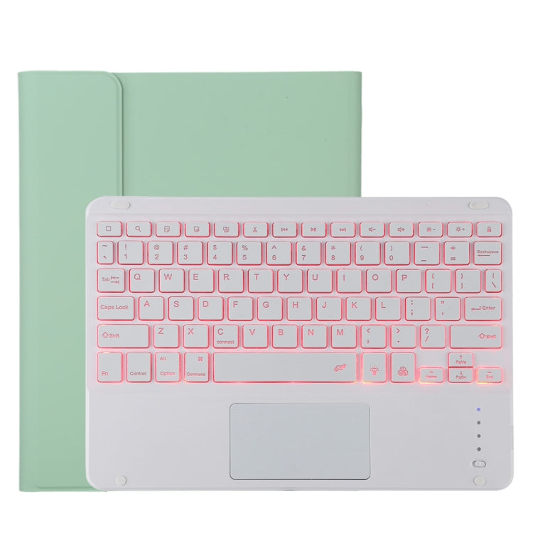 TG11BCS 適用於 iPad Pro 11 inch  可分體藍牙鍵盤超纖皮革平板鍵盤皮套 帶背光&觸摸板&筆槽&支架 白色鍵盤