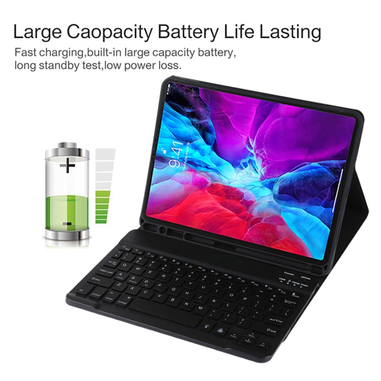 TG11BS 適用於 iPad Pro 11 inch  可分體藍牙鍵盤+超纖皮革平板鍵盤皮套 帶背光&筆槽&支架 黑色鍵盤