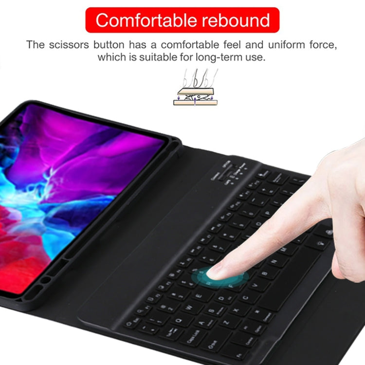 TG11BS 適用於 iPad Pro 11 inch  可分體藍牙鍵盤+超纖皮革平板鍵盤皮套 帶背光&筆槽&支架 黑色鍵盤