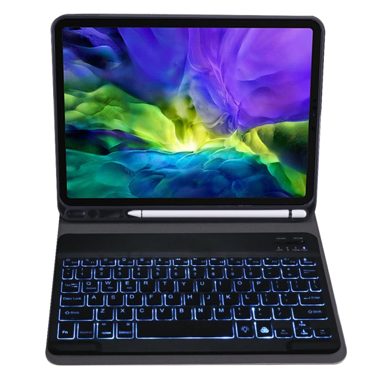 A11BS 2020 Ultra-thin ABS Detachable Bluetooth Keyboard Tablet Case for iPad Pro 11 2022 / 2021 / Air4 / Air5, with Backlight & Pen Slot & Holder