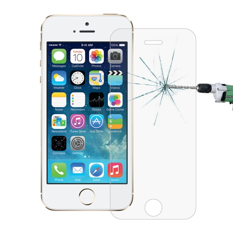 2個/裝 適用於蘋果iPhone SE & 5s & 5C & 5 0.26mm厚度 9H表面硬度 2.5D弧邊 鋼化玻璃保護膜套裝