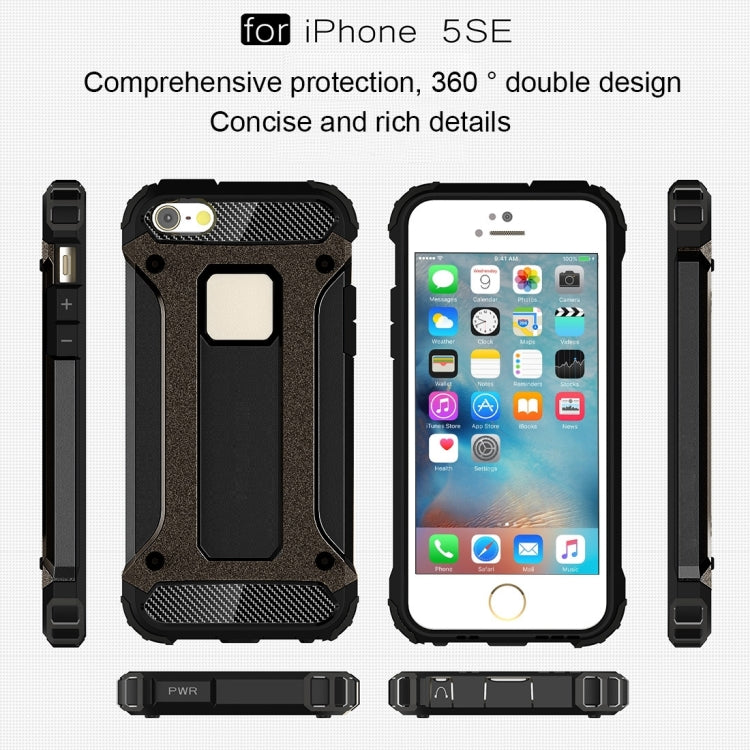 適用於蘋果iPhone SE & 5 & 5s 金剛鐵甲殼 TPU PC組合殼