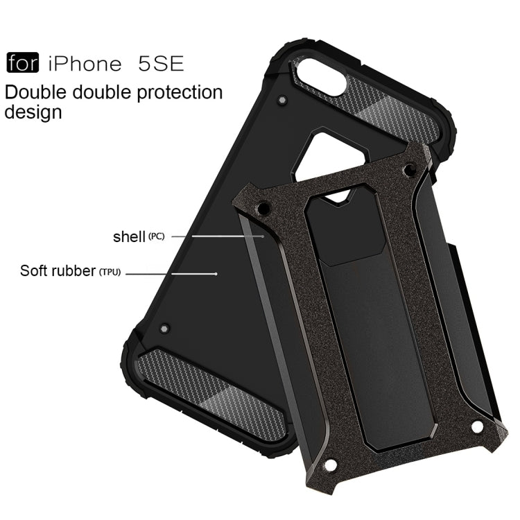 適用於蘋果iPhone SE & 5 & 5s 金剛鐵甲殼 TPU PC組合殼