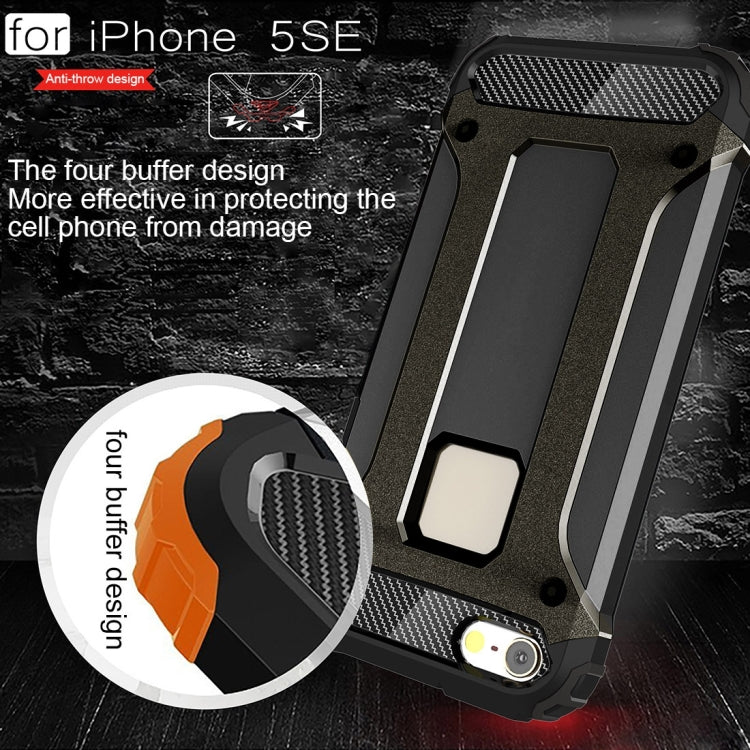 適用於蘋果iPhone SE & 5 & 5s 金剛鐵甲殼 TPU PC組合殼