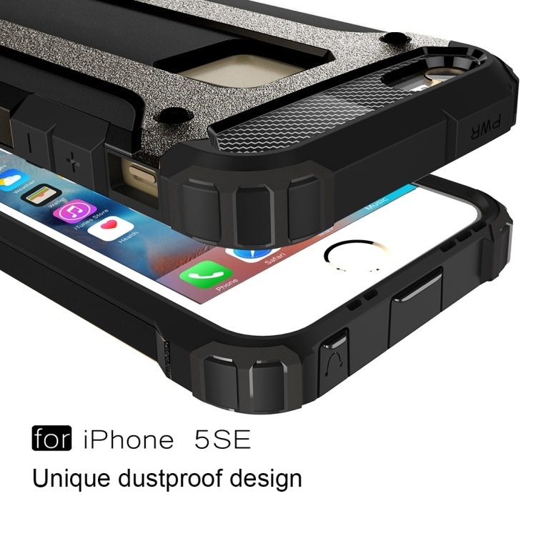 適用於蘋果iPhone SE & 5 & 5s 金剛鐵甲殼 TPU PC組合殼
