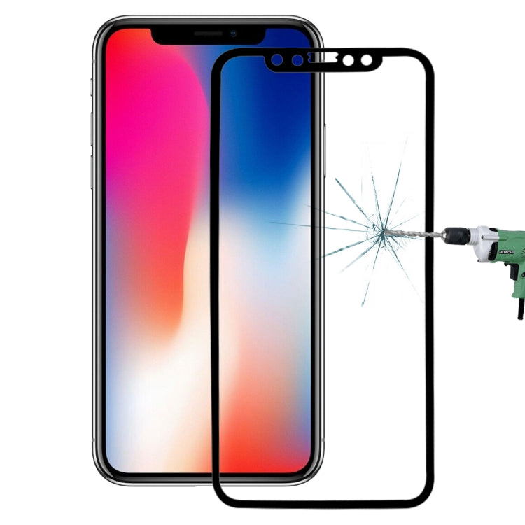適用於iPhone X 0.26mm 9H表面硬度 3D碳纖維軟邊全屏鋼化玻璃保護膜