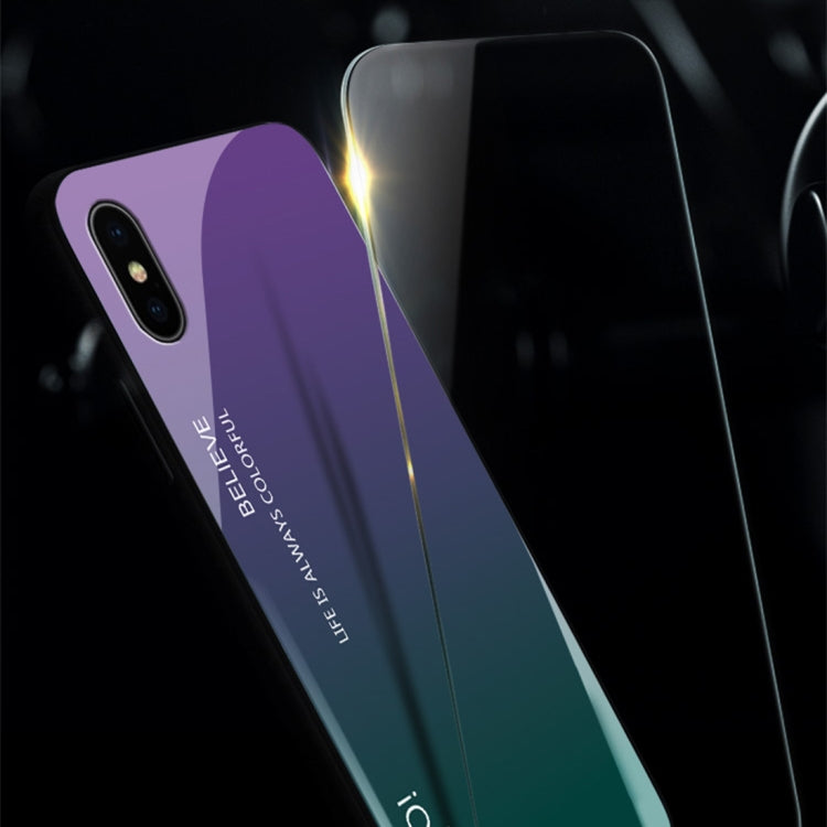 適用於iPhone X / XS 漸變色玻璃殼