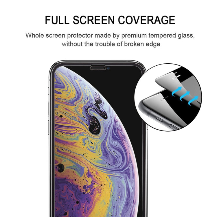 適用於iPhone XS Max 9H 弧邊絲印全屏鋼化膜