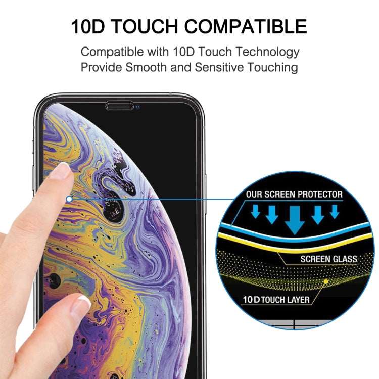 適用於iPhone XS Max 9H 弧邊絲印全屏鋼化膜