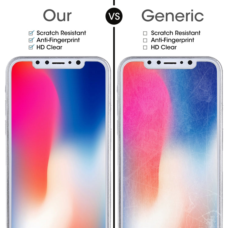 適用於iPhone X 9H表面硬度2.5D弧邊透明鋼化玻璃保護膜 前膜+后膜