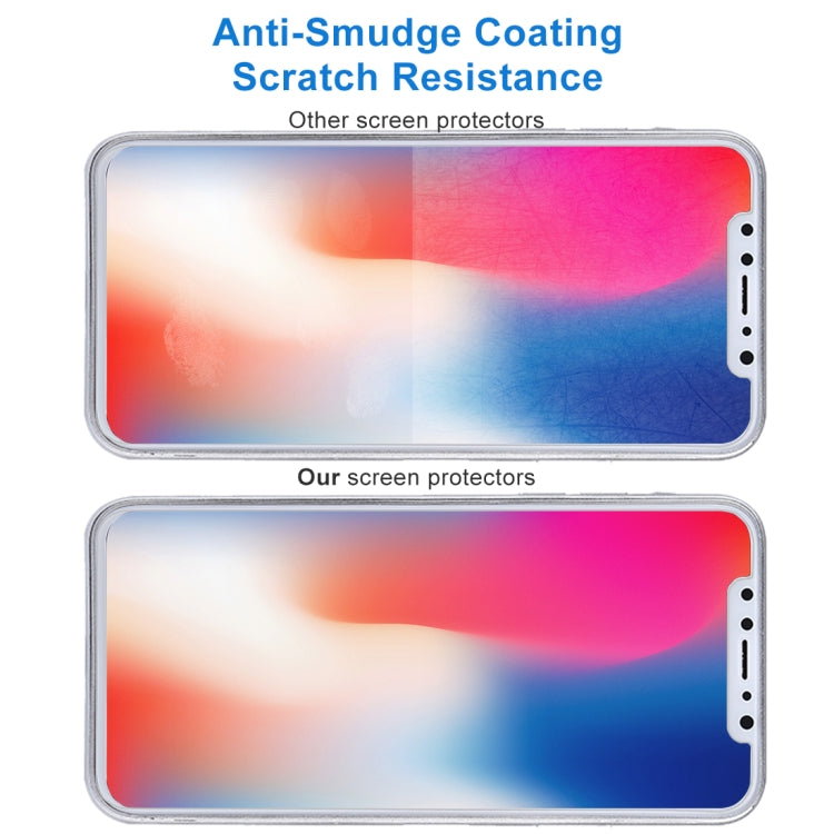 適用於iPhone X 9H表面硬度2.5D弧邊透明鋼化玻璃保護膜 前膜+后膜