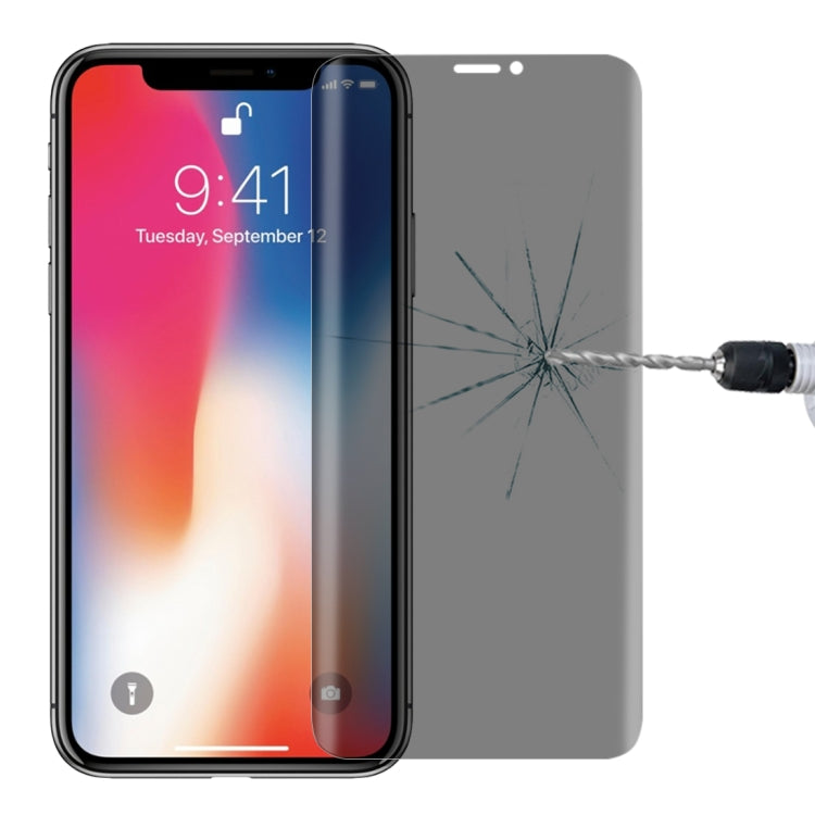 適用於iPhone X 0.3mm 9H表面硬度 3D弧邊 防偷窺非全屏鋼化玻璃保護膜