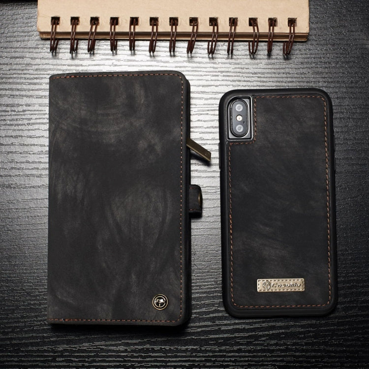 CaseMe-008系列   適用於iPhone X / XS   磁鐵吸附可拆分后殼左右開皮套 帶支架&卡槽&錢包&相框