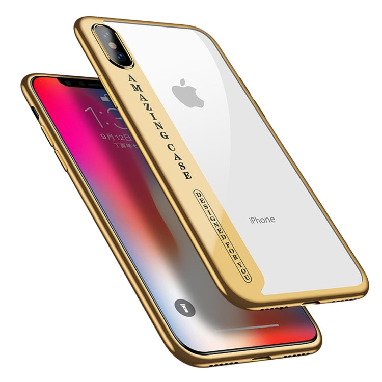 CAFELE-邊鍍系列   適用於iPhone X   超薄電鍍TPU軟殼保護殼 帶指環支架