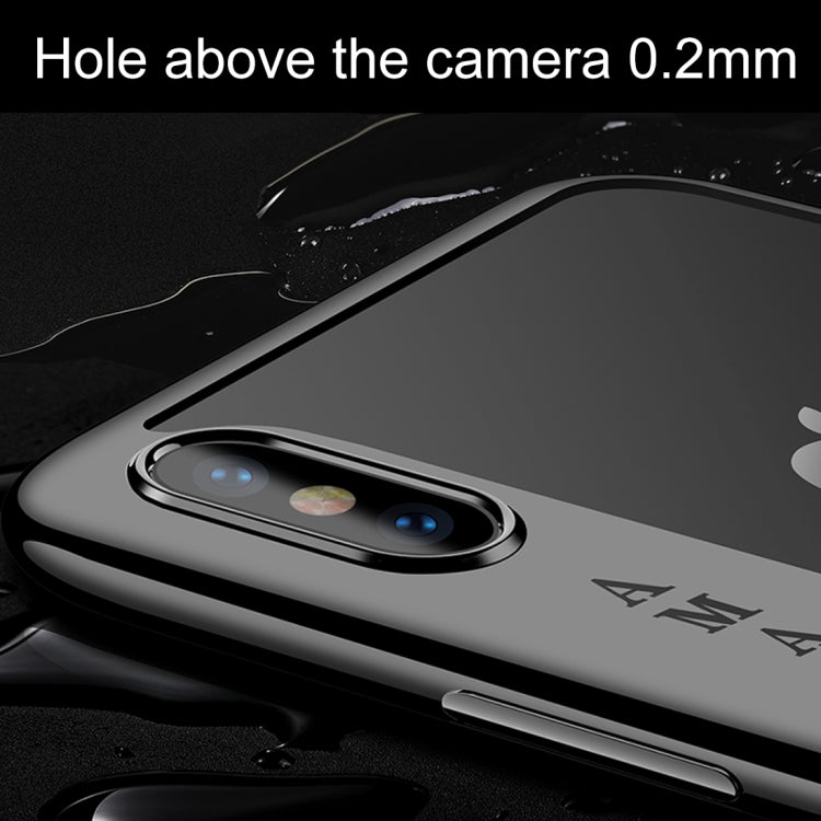 CAFELE-邊鍍系列   適用於iPhone X   超薄電鍍TPU軟殼保護殼 帶指環支架