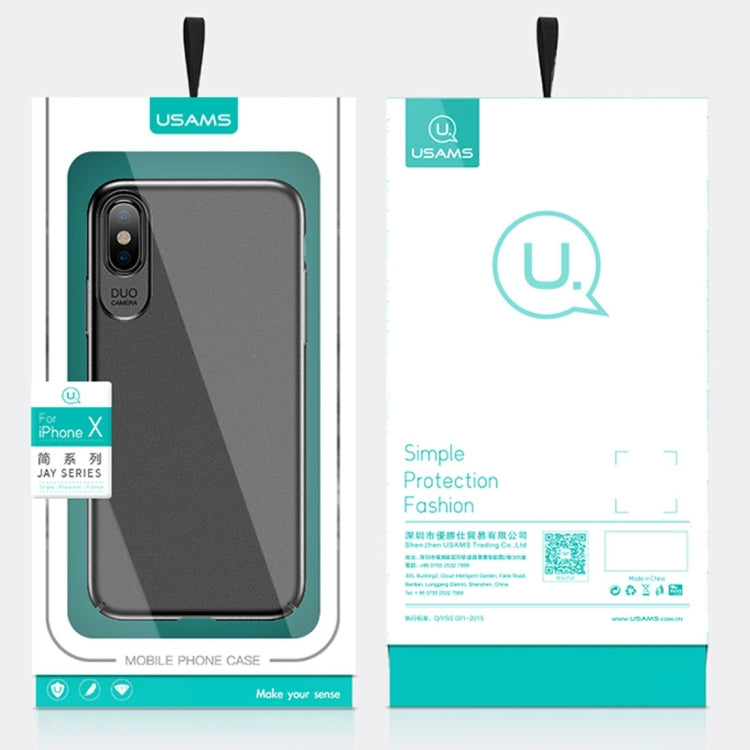 USAMS 簡系列   適用於iPhone X / XS   PC噴油防摔保護殼